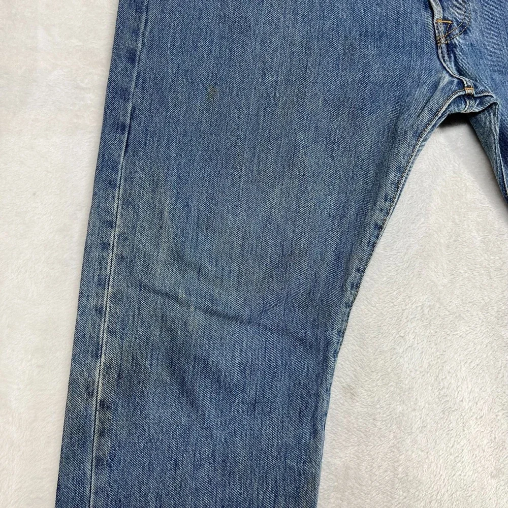 Levi's 501 Jeans Men's Blue Denim Mid Rise Classic‎ Straight Button Fly - 37X29